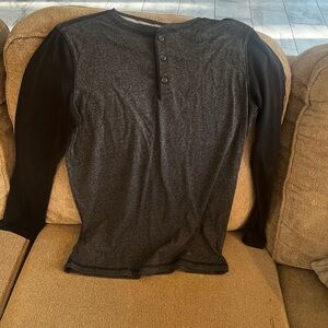 Champion Gray and Black Long Sleeve Tee